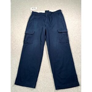 Red‎ Kap Cargo Pants Mens 36 Blue Flat Front Wide Leg Workwear Utility Casual